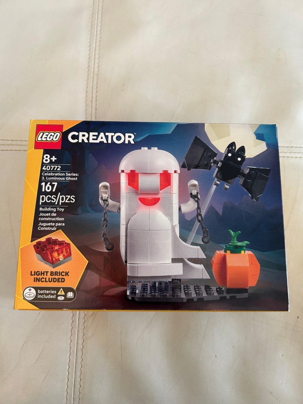 LEGO 40772 Creator White & Orange Luminous Ghost Set with Black Accents
